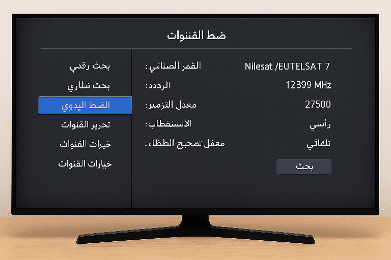 إدخال التردد يدويًا ,ترتيب القنوات